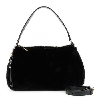 bolso de hombro de suave pelo sintético black