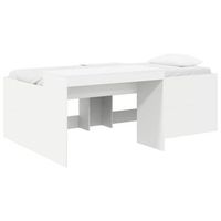 cama alta para ninos con escritorio blanco madera de ingenieria vidaxl