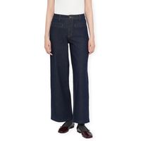 vila jeans brenda wide jeans - dark blue denim para mujer