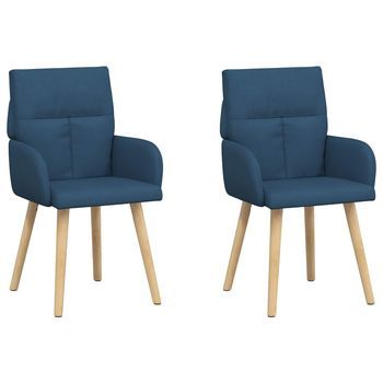 Sillas De Comedor 2 Uds. Tela Azul 60 X 56 X 96 Cm Vidaxl
