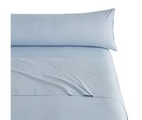 juego de sabanas tres piezas lisas microfibra celeste cama 200cm donegal collections