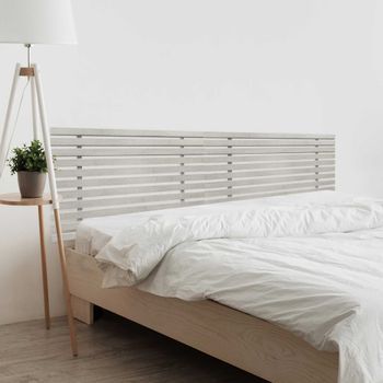 Dhome Cabecero De Madera Reciclada Dm Para Camas De 160 Estilo Palet Japones Dual Dividido En 2 Piezas Cama Palet Herrajes Incluidos (160cm Dual, Gris Tribal)