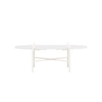 mesa de centro ovalada de madera 120x655cm - blanco