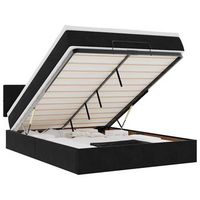 estructura de cama otomana con colchon terciopelo negro vidaxl