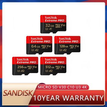 Tarjeta MicroSDXC Original Extreme Pro de 128 GB, 256 GB, 512 GB, A2, UHS-I, V30, Clase 10, Tarjeta TF Flash para Grabación de Video 4K ﻿