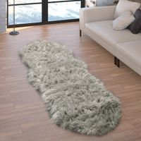 alfombra de pelo largo playara gris  80x75 cm forma corazon