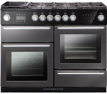 Rangemaster Nexus Steam 110 cm Dual Fuel Range Cooker - Slate, Red