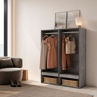 vestidor efecto madera cemento 120x35x145cm