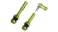 par de valvulas tubeless granite design juicy nipple de 45 mm con tapones quita omnibus verdes