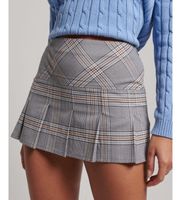 superdry para mujer w7210267a falda 12 plisada a cuadros gris l casual poliester