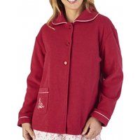 elegant button opening embroidered boucle fleece bedjacket