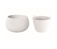 maceta redonda con deposito splofy bowl de plastico en color blanco 239 largo x 239 ancho x 161 altura cm