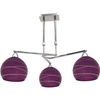 Lámpara de techo badajoz 3xe14 al.reg.xd.51cm berenjena/cromo