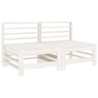 2 uds sofas centrales de jardin  sofa de exterior madera maciza de pino blanco