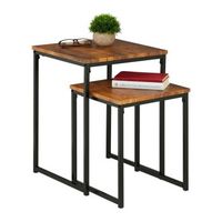 juego de mesa auxiliar de 2 - brownblack - 75x58x44cm
