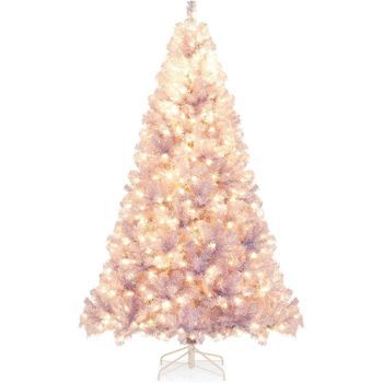 Árbol De Navidad Con Luces Incorporadas, Costway (1300 Ramas - 225 Cm - Púrpura)