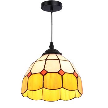 Lámpara techo mosaico cristal amarillo ø20 cm e27