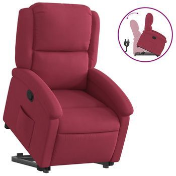 Sillón De Salón | Silla | Sillón Reclinable Elevable Terciopelo Rojo Tinto