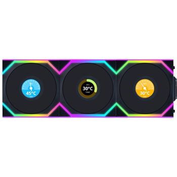 Lian Li UNI FAN SL Wireless LCD 120 Pack Triple Ventilador Suplementario 120mm Negro