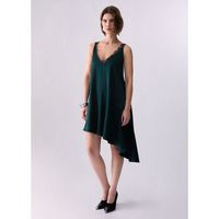 liu jo vestidos vestido asimetrico en saten para mujer