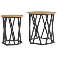 mesa de cafe 2 piezas roble artisan 50 x 50 x 50 cm