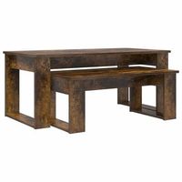 juego de mesas de centro 2 pcs roble ahumado 100 x 50 x 42 cm vidaxl