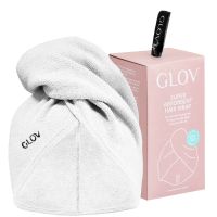 glov ultrarabsorbent hair towel wrap - original white