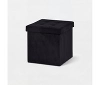 puff ottoman plegable 38x38cm color negro - conforama