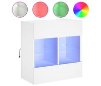 mueble tv - mesa de tv de pared con luces led blanco 585x30x605 cm
