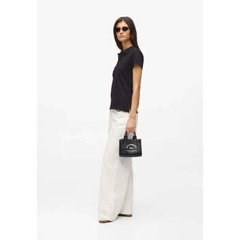 Karl Lagerfeld Bolsa Mini Bolso Tote Cuadrado Graneado Blanco y Negro para mujer