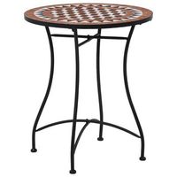 mesa y sillas de bistro 3 piezas  mueble de jardin con mosaico ceramica terracota