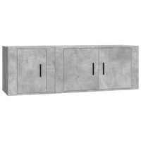set de muebles de tv  mueble de salon  gabinete de tv 2 pzas madera contrachapada gris hormigon