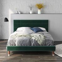 cama con cabecero - 140 x 200 cm - terciopelo - verde