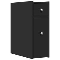 armario de bano  mueble de bano estrecho con ruedas madera de ingenieria negro