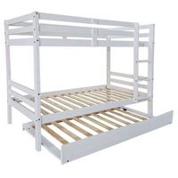 litera juvenil elephant con cama nido blanco abierto madera de pino estilo contemporaneo 199x154x104 cm