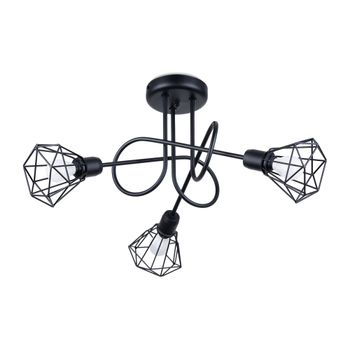 Lámpara de techo de acero negro alt. 29 cm