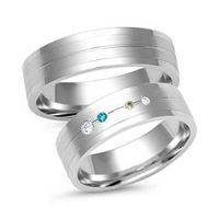 alianzas 8 quilates oro blanco 4 diamantes