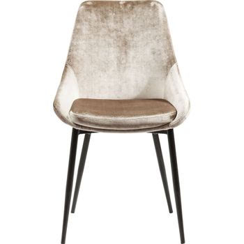 Silla terciopelo crema