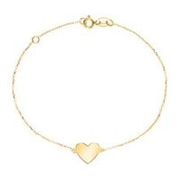 pulsera de corazon para mujer en oro 9 quilates grabable