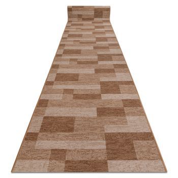 Alfombra De Pasillo Con Refuerzo De Goma  Icona Beige 80cm 80x570 Cm