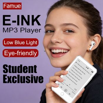 Reproductor MP3 MINI E-Ink de 3.5'' con Bluetooth 5.3 y Altavoz, Luz Azul Baja, Lector Electrónico Portátil, Función de Radio, Retroiluminación, Regalo para Estudiantes