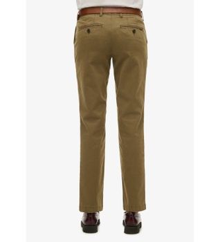 Superdry para mujer. W7011218A Pantalón chino de tiro medio marrón (29/32), Casual, Algodón