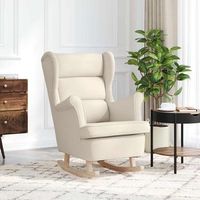 silla de relax  silla mecedora de lino blanco 74x90x102 cm cfw65247