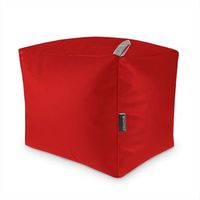 puff cuadrado polipiel outdoor rojo happers
