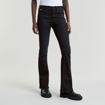 G-Star Raw Jeans D21290-A634 G730 - 3301 FLARE-WORN IN BLACK VORTEX para mujer