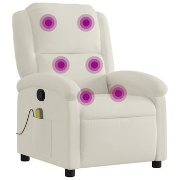 Sillón De Salón | Silla | Sillón De Masaje Reclinable De Terciopelo Crema
