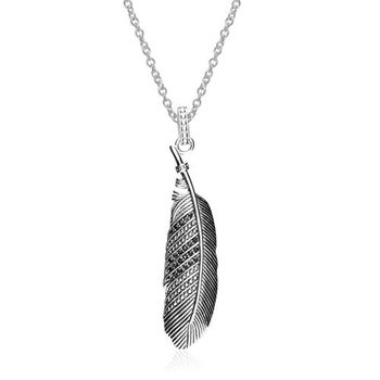 Cadena de plumas de acero inoxidable con circonita negra