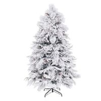 arbol de navidad artificial nevado verde y blanco desmontable de 210 cm lolahome