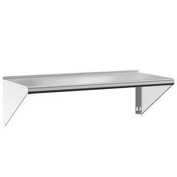 Estante De Pared | Estante Flotante Acero Inoxidable Plateado 100x45x31 Cm
