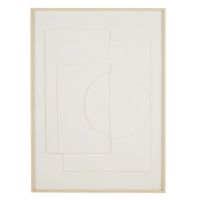 cuadro abstracto pintado en color blanco roto 80x110 cm
